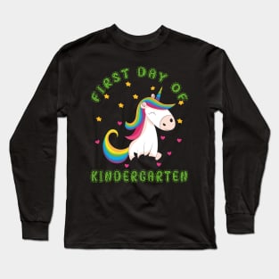 Pretty Unicorn | First Day Kindergarten Long Sleeve T-Shirt